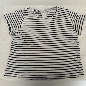 Hot Cotton tshirt striped size large black and white